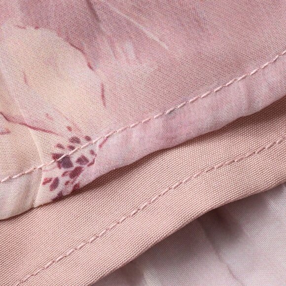 Pink Elegant Women's Plus Plus Size Floral Pattern V-Neck Lantern Sleeve Dress - Picture 8 of 8